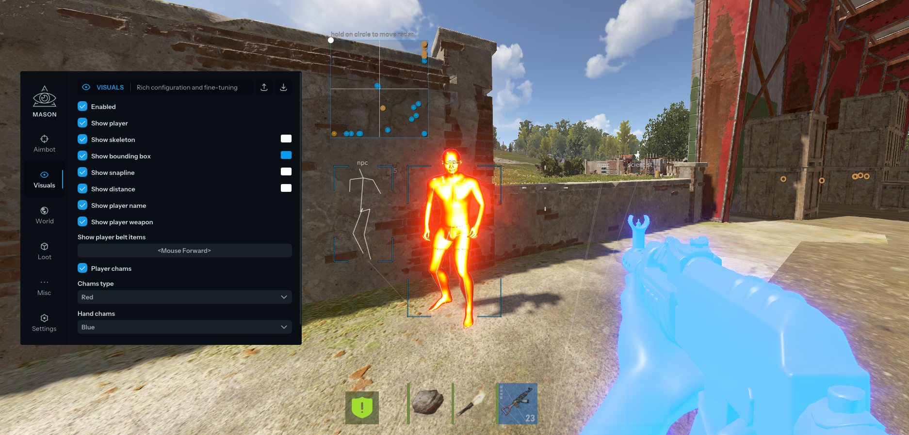 Mason RUST Full - Радар и интерфейс